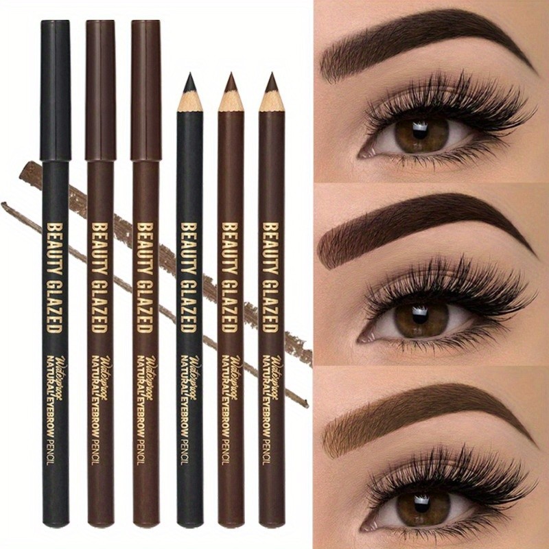 Beauty GLAZED ดินสอเขียนคิ้ว 3 ชิ้น Natural Looking Eye brow ปากกาเริ่มต้น Friendly Eye แต่งหน้าเครื่องสําอาง