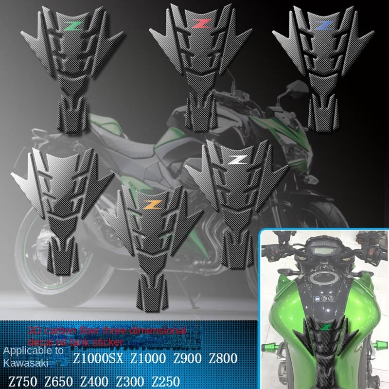 【Ready Stock】 Suitable for Kawasaki Z1000 Z800 Z900 Z650 Z400 Z1000SX Fuel Tank Stickers Carbon Fibe