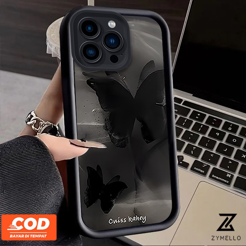 กรณี OPPO Reno 12 Reno11 F Reno 11 5G Reno 10 5G Reno 8T Reno 8Z Reno 5G Reno7 Reno8 Reno4 realme C65 C55 C53 C51หมายเหตุ50หมายเหตุ60ทรายสีดำสวยงามหมอกผีเสื้อโช้คอัพ