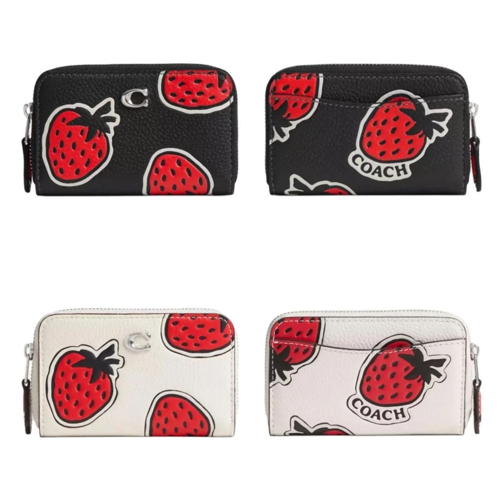 ใหม่ CT907 Strawberry Wallet of Women card Case กระเป๋าใส่เหรียญ กระเป๋าใส่เหรียญ ที่ใส่บัตร Zip Around CM505