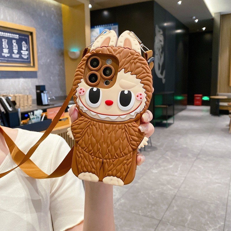 3D Monsterเคสโทรศัพท์พร้อมเชือกเส้นเล็กสําหรับOPPO A6C A6S A6X A5X A5i A6T A3X A60 A38 A18 A79 A58 A
