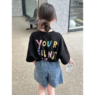 (จัดส่งตลอด 24 ชั่วโมง)KIDS PRINCESS เสื้อยืดแขนสั้น แฟชั่นฤดูร้อน สําหรับเด็กผู้หญิง และเด็กผู้ชาย 2025 T132