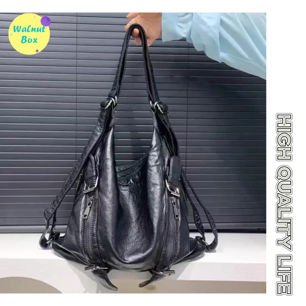 T อินเทรนด์ Simple Washed Distressed Messenger กระเป๋าถือสไตล์ขี้เกียจ Commuter y2k สาวร้อนกระเป๋ารถจักรยานยนต์