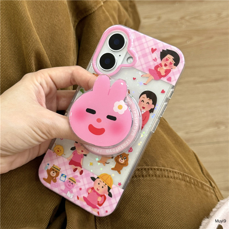 ใหม่-แฟชั่นการ์ตูนตลกirasutoyaกระต่ายเปลือกแม่เหล็กสําหรับiphone15promax Quakeproofเคสโทรศัพท์14ProM