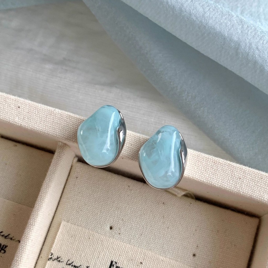 Yx Blue ต่างหูผู้หญิง Niche Temperament แฟชั่น Retro Holiday ของขวัญอุปกรณ์เสริม