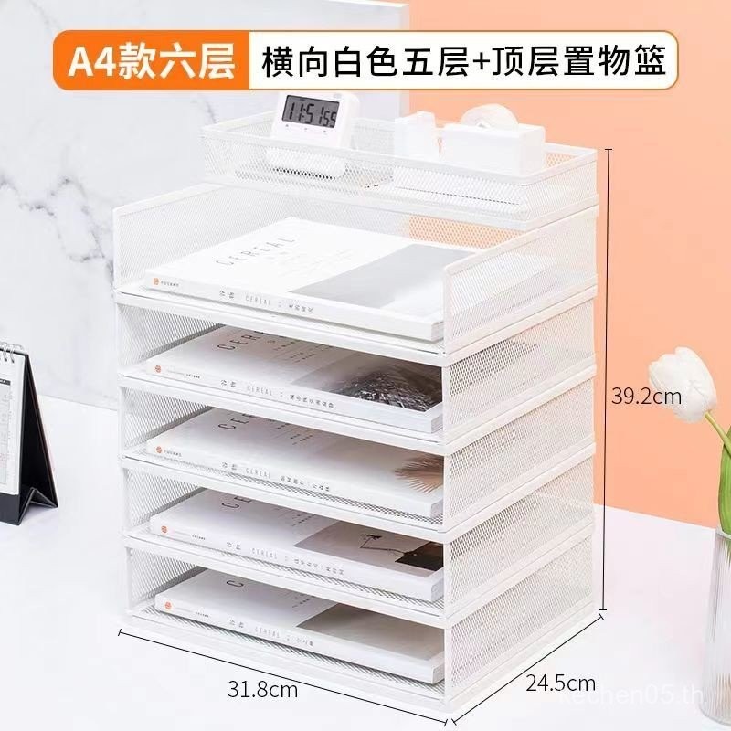 ชั้นวางเอกสาร A4ชั้นชั้นวางหนังสือแบบตั้งโต๊ะหลายเก็บเอกสา รูปที่ 4