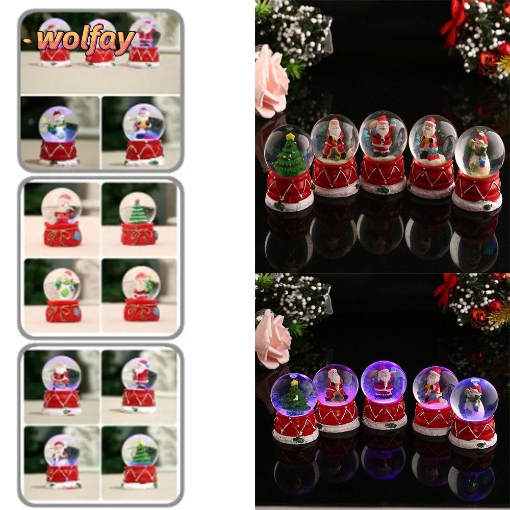 วูลฟ์เลย์ คริสต์มาสคริสตัลบอล,ซานตาคลอสสีสุ่มหิมะแสดง,สร้างสรรค์แก้วต้นคริสต์มาสมนุษย์หิมะแก้วเครื่องประดับตกแต่งวันหยุด