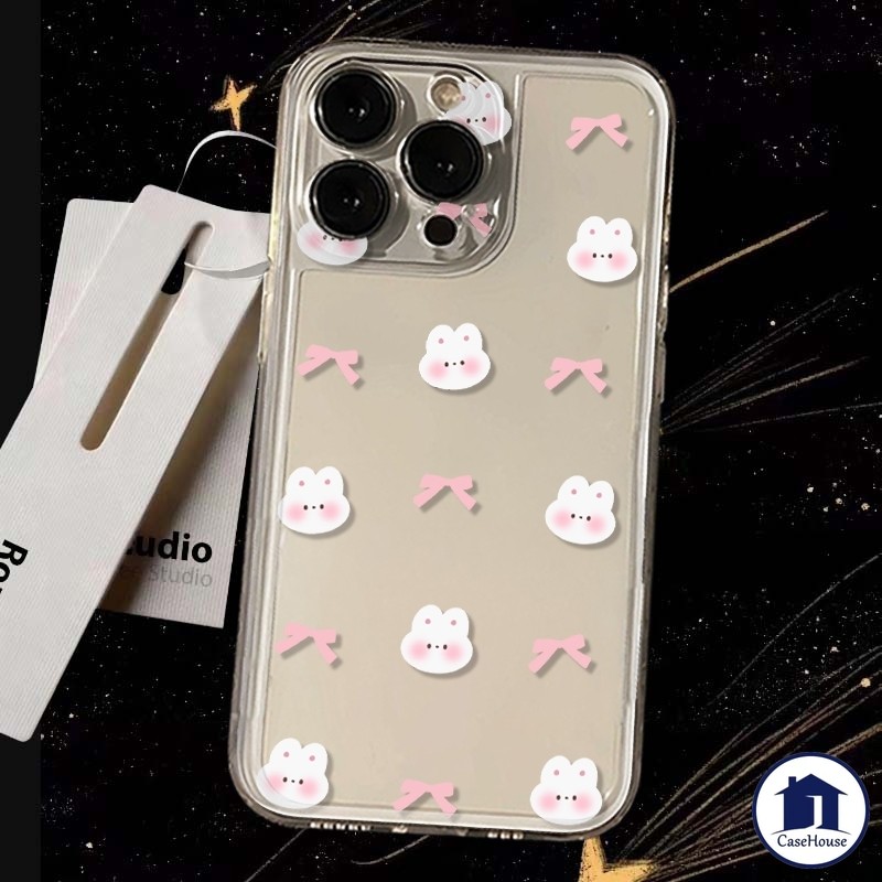เคสนิ่มใสรูปกระต่ายผูกโบว์เรียบง่าย เข้ากันได้กับ OPPO A58 A54 A38 A17 A7 A12 A15 A33 A5s A18 A16 A57 A78 A12E A15s A9
