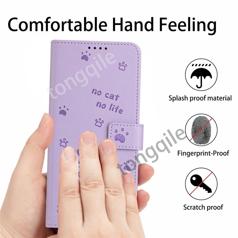 กรณีพลิกสําหรับ Infinix Hot 60i 5G Hot60i 2025 หรูหราหนังฝาครอบโทรศัพท์ปลอกช่องใส่การ์ดกระเป๋าสตางค์แมวรูปแบบ Stand Holder กันชนกันกระแทก Anti Drop Lanyard - รูปที่ 3