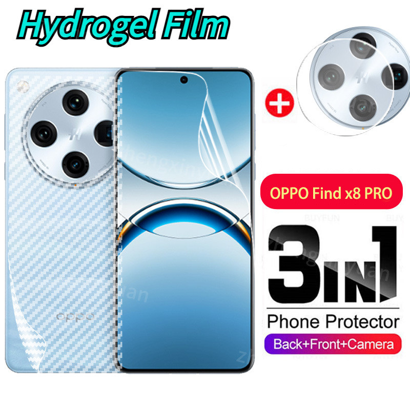 Oppo Find X8 Pro 5G 2024 ด้านหน้าด้านหลังฟิล์มไฮโดรเจลนุ่มหน้าจอ Protecto เลนส์กล้องแก้วบน FindX8 X8Pro FindX8Pro คลุมทั้งหมดฟิล์มป้องกัน