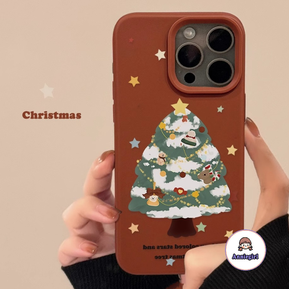 การ์ตูนต้นคริสต์มาสซิลิโคนเคสโทรศัพท์สําหรับ ไอโฟน 15 14 16 มือโปร สูงสุด 12 13 โปรแม็กซ์ ป้องกันสิ่งสกปรกกันกระแทกนุ่มโทรศัพท์ฝาหลัง