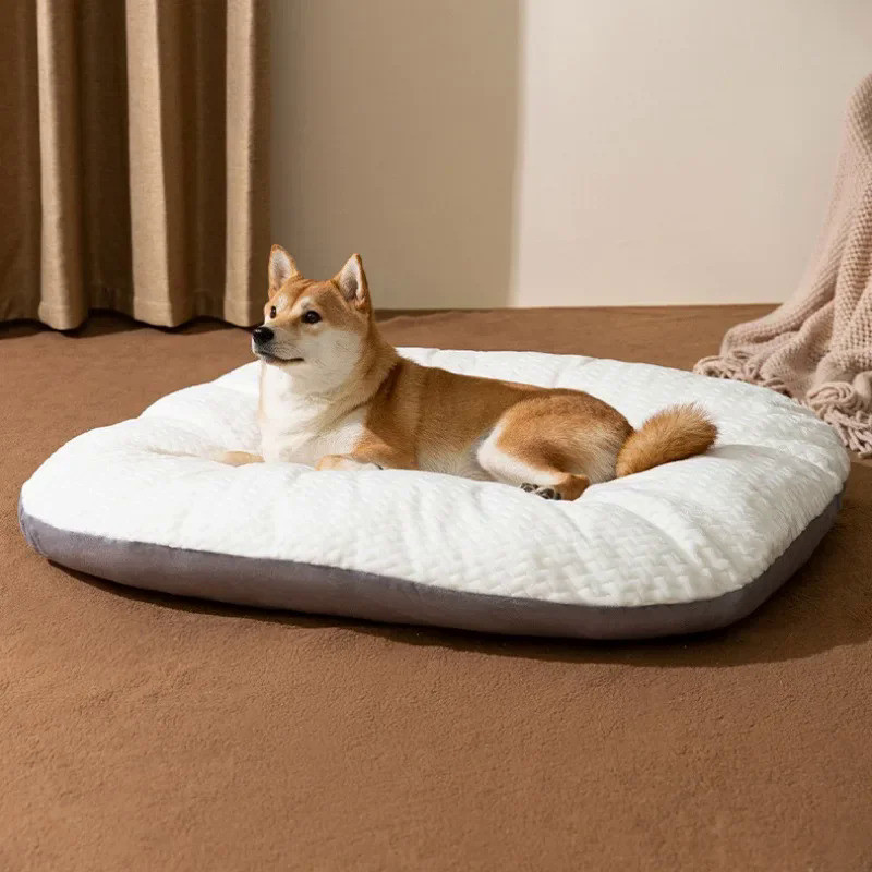 Dog Mats Thicken Soft Cushion Removable Washable Dog Beds Winter Kennel Floor Mats Oval Shape Pet Sl