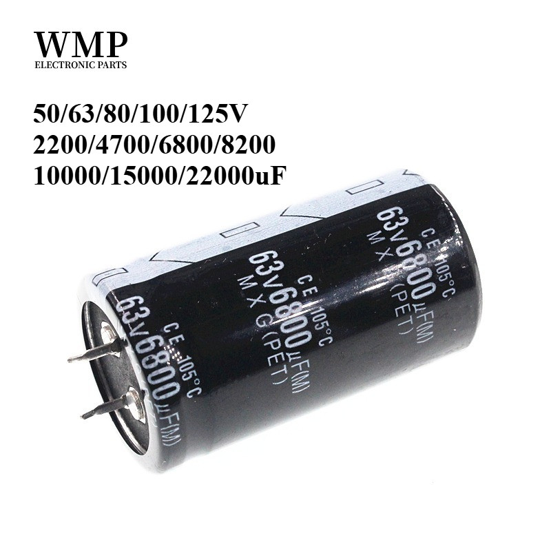 1 ชิ้น Original Electrolytic Capacitor 50V 63V 80V 100V 125V 2200uF 4700uF 6800uF 8200uF 10000uF 150