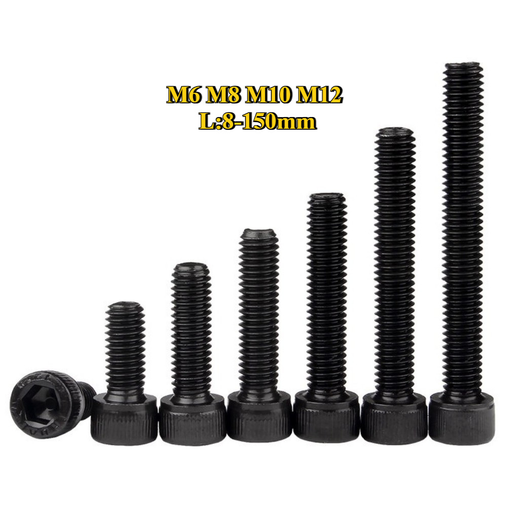 [BY-TH-w] M6/M8/M10/M12 Hex Socket Head Cap Machine Screw /น็อต สกรู หัวจม เหล็กกล้าคาร์บอน（12.9）（ด้ายเต็ม）
