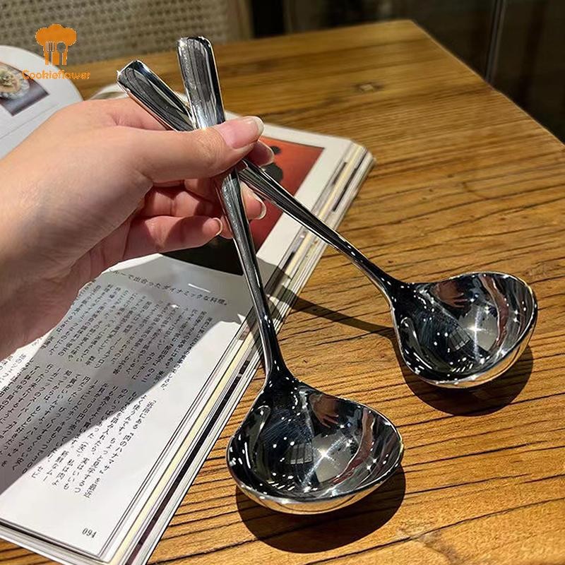 Ckfr 1 ชิ้นช้อนสแตนเลส Thicken ยาวช้อนซุปสําหรับหม้อร้อน Scoops กระชอน Home Kitchen Tableware อุปกรณ์ทําอาหารใหม่