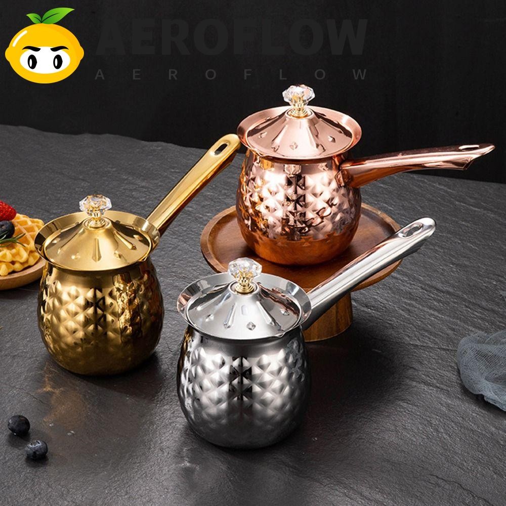 Aeroflow เหยือกละลาย, ฝางานฝีมือหม้อกาแฟตุรกี, สแตนเลสทนทานกันลื่นจับกาแฟกาต้มน้ําห้องครัว