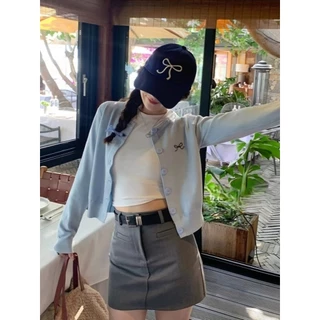 🎀Yummy Shop🎀【เสื้อคาร์ดิแกนไหมพรมแขนยาว】ชุดตรุษจีนผู้หญิง กระดุมหน้า ปักโบว์แต่งหน้าอก เสื้อแฟชั่นผู้หญิง ‘Z-YX12