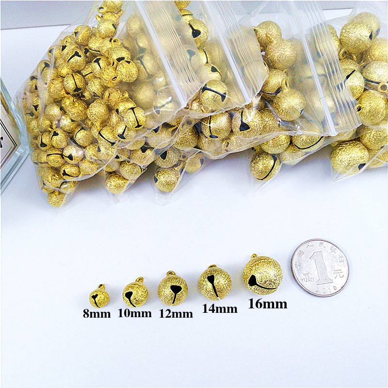 12mm ทองฝ้ากระดิ่ง DIY เครื่องประดับอุปกรณ์ทำด้วยมือกระดิ่งเต้นรำสัตว์เลี้ยงระฆังคริสต์มาสขนาดเล็ก oto6