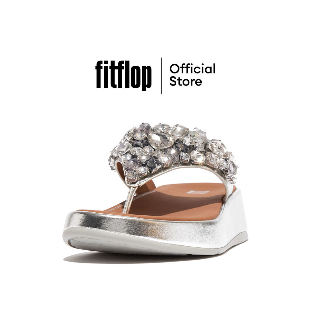 FITFLOP F-MODE JEWEL-DELUXE TOE-THONGS รองเท้าแตะแบบหูหนีบผู้หญิง รุ่น HJ6-011 สี SILVER