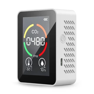 Cle CO2 เครื่องตรวจจับคาร์บอนไดออกไซด์เครื่องทดสอบการวัดความแม่นยํา 10PPM จอแสดงผลสีสําหรับสภาพแวดล้อมในร่ม Air Qualit