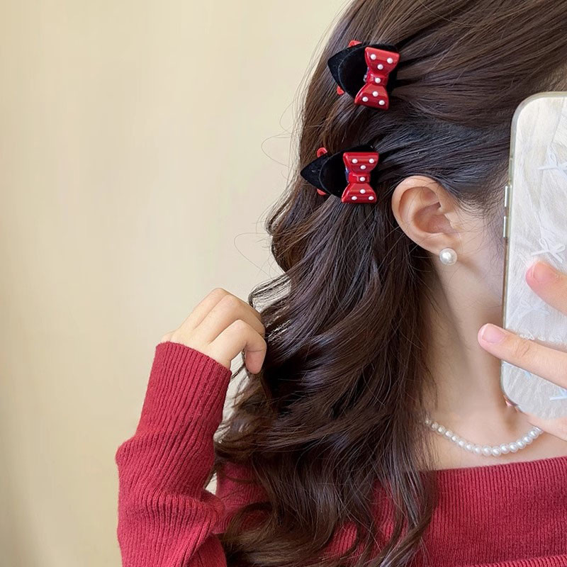 เกาหลีแฟชั่นหูแมวรูปตัวอักษรสีแดงกิ๊บติดผมหญิงอินนักเรียนน่ารักของขวัญปีใหม่ - รูปที่ 4