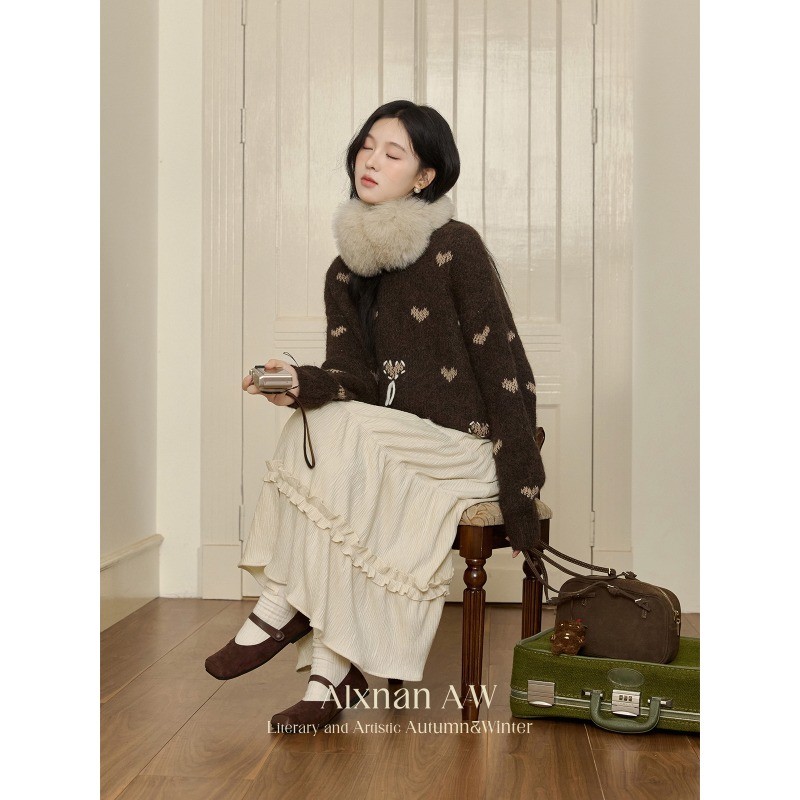 (ส่งจากไทย)กระโปรงยาวลูกไม้ลายฉลุ กระโปรงยาวสีพื้น แต่งลูกไม้ งานเกาหลี คิวส์สุดๆ(มีซับในค่ะ) - รูปที่ 2