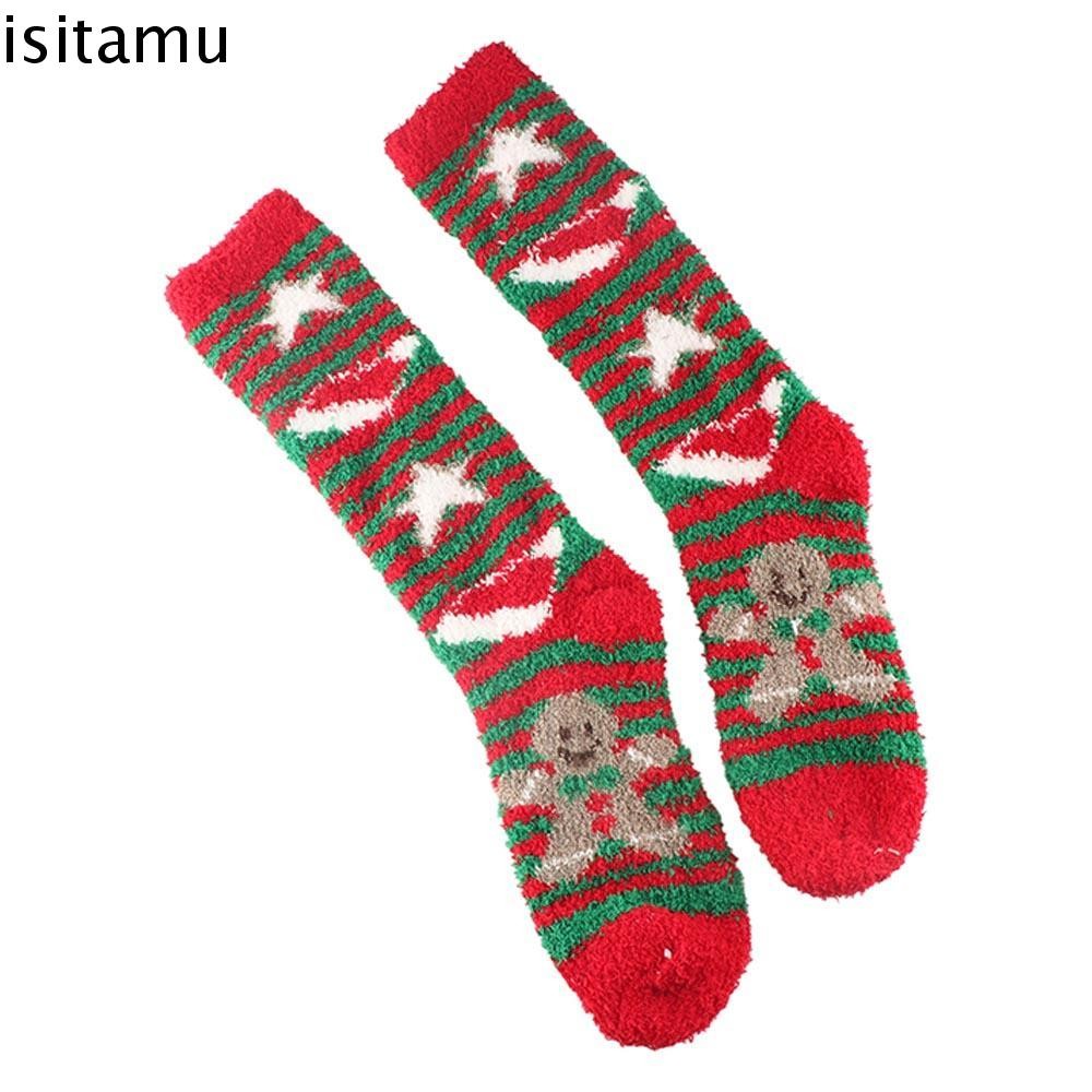 Isitaft Christmas Stocking Breathable สไตล์เกาหลีหวานออกแบบแฟชั่น Santa Claus Elk ผู้หญิงร้านขายชุดชั้นใน