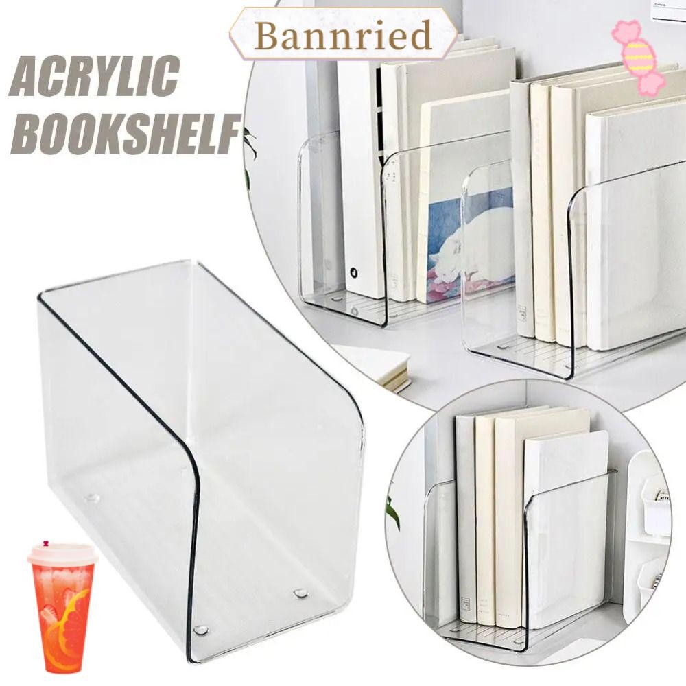 Bannriedsg989 ขาตั้งหนังสือ, ชั้นวางหนังสือรูปตัวยูรวมกันฟรี, ที่คั่นหนังสืออะคริลิคใสแบบพกพาโฮมออฟฟิศ
