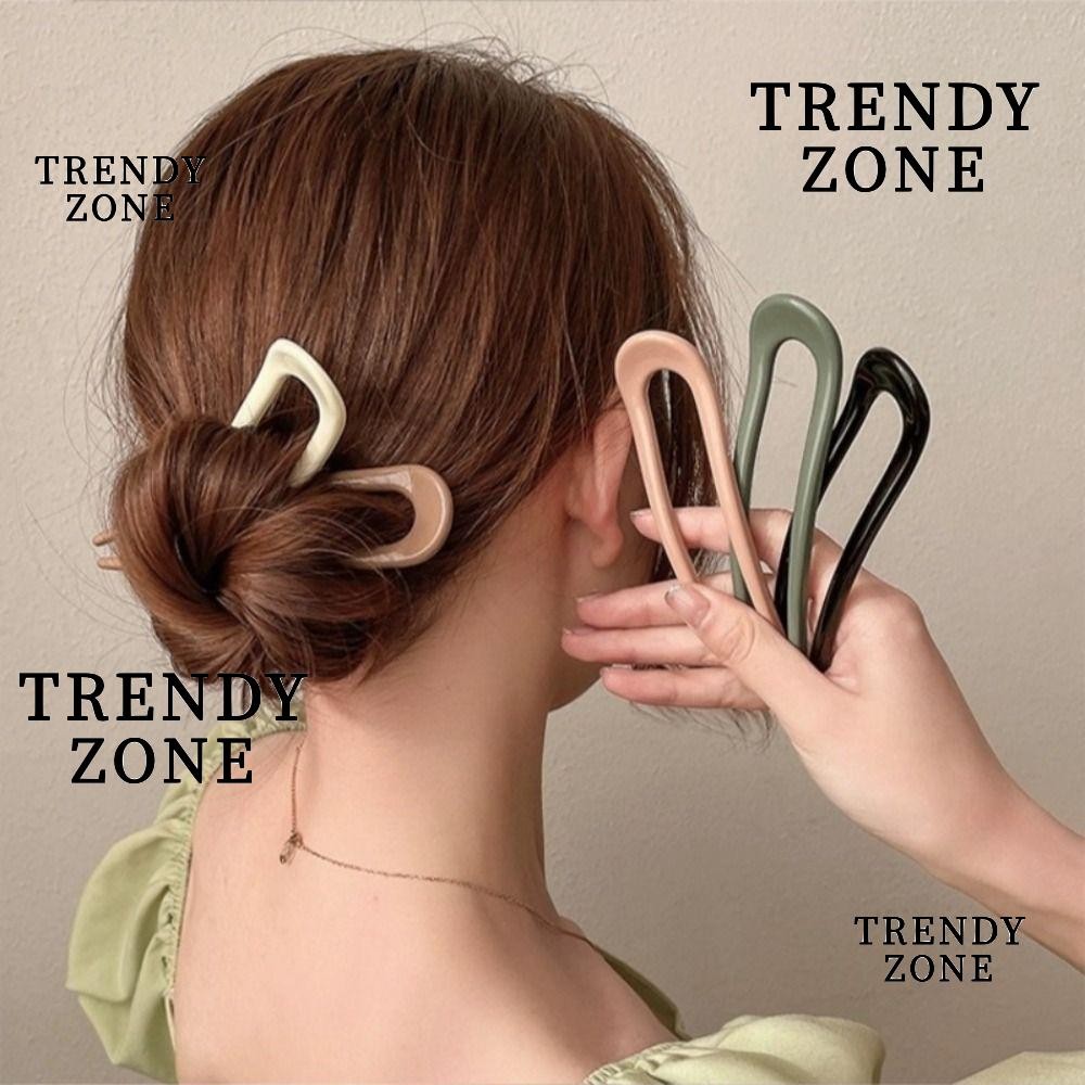 Trendysone กิ๊บติดผมสไตล์จีน, กิ๊บติดผมรูปตัวยูสไตล์จีนดีไซน์รูปตัวยู, หวีผม PVC หลากสี Generic