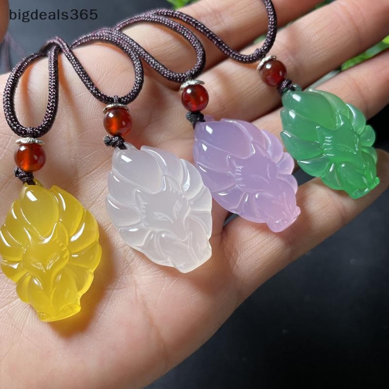 [bigdeals365] แฟชั่นสร้อยคอจี้จิ้งจอกเก้าหางมือพระเครื่องจีนยาวสายฟ็อกซ์สร้อยคอผู้หญิงผู้ชายเครื่องประดับโชคดีของขวัญหุ้นใหม