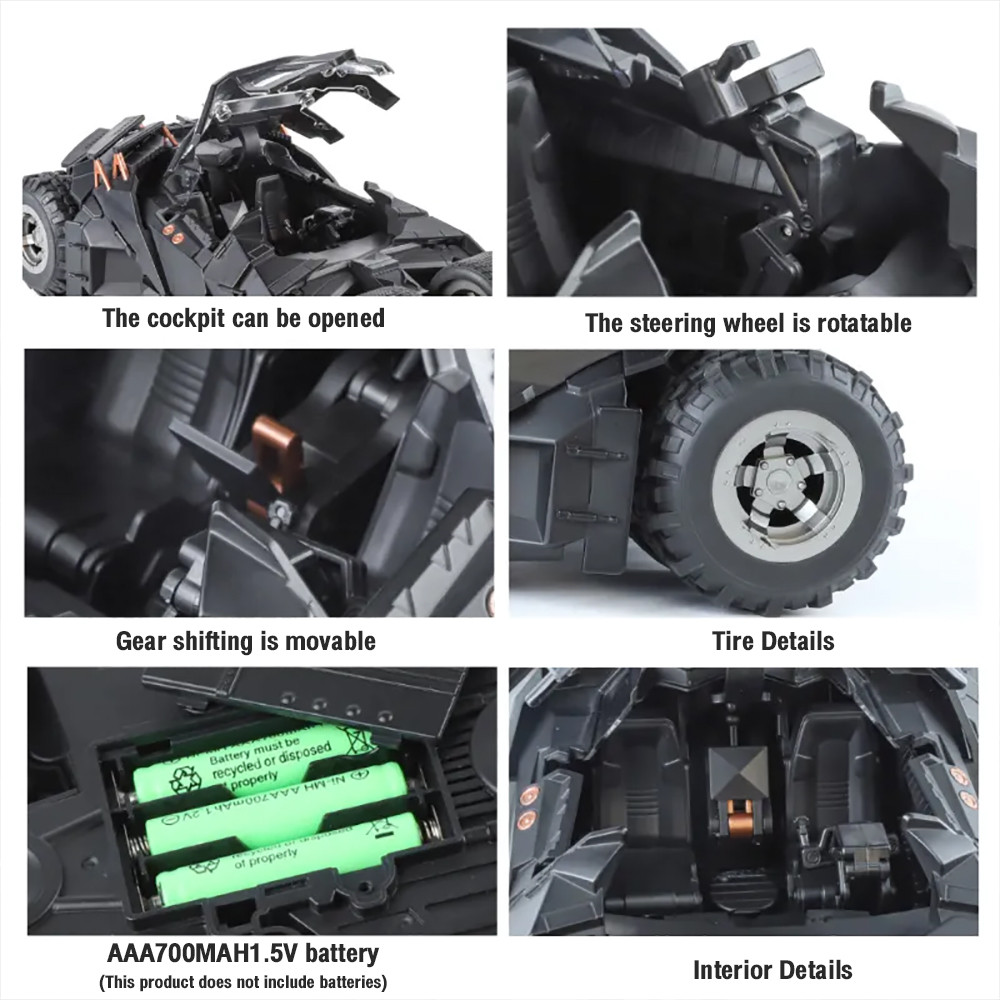 Perfect 1:18 Batmobile The Tumbler สเปรย์รุ่น Diecast รุ่นรถโลหะผสมรถของเล่นคอลเลกชันของขวัญสําหรับเด็กเด็กผู้หญิง ราคา ถูกที่สุด ดีลบีเคเค แกลเลอรีภาพที่ 8