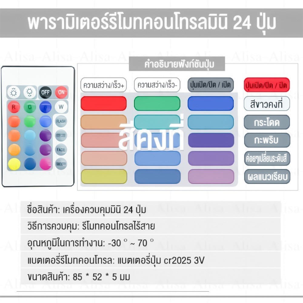 YTL ไฟเส้น RGB 5050 แถบไฟ ชุดไฟเส้นLED1/ 5/10m ไฟตกแต่งห้อง แต่งร้าน พร้อมรีโมท ไฟ led แตกห้องนอน ไฟติดห้อง เลือกสีได้ - รูปที่ 5