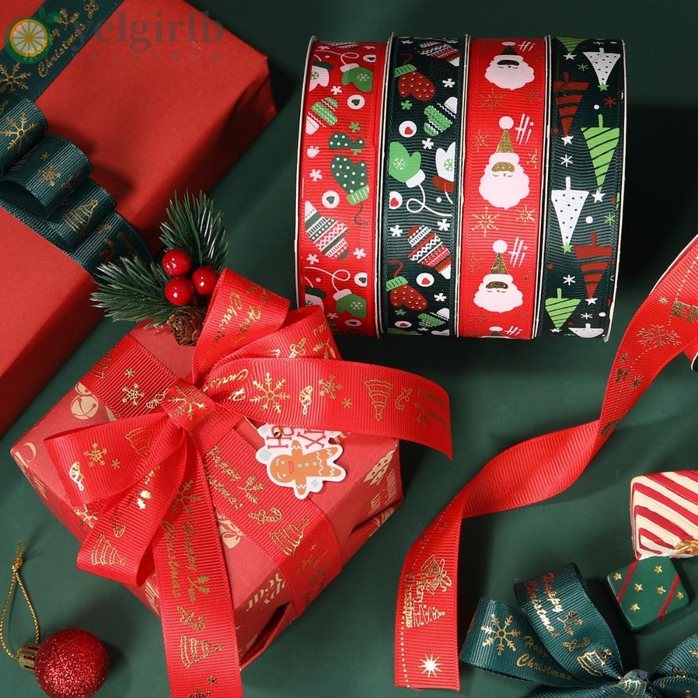 Yelgirlb ริบบิ้นคริสต์มาส, อุปกรณ์ประกอบฉากบรรยากาศ DIY ของขวัญริบบิ้น, ของขวัญ Faion Handmade 2.5 ซม.ปั๊มริบบิ้น Party Supplies