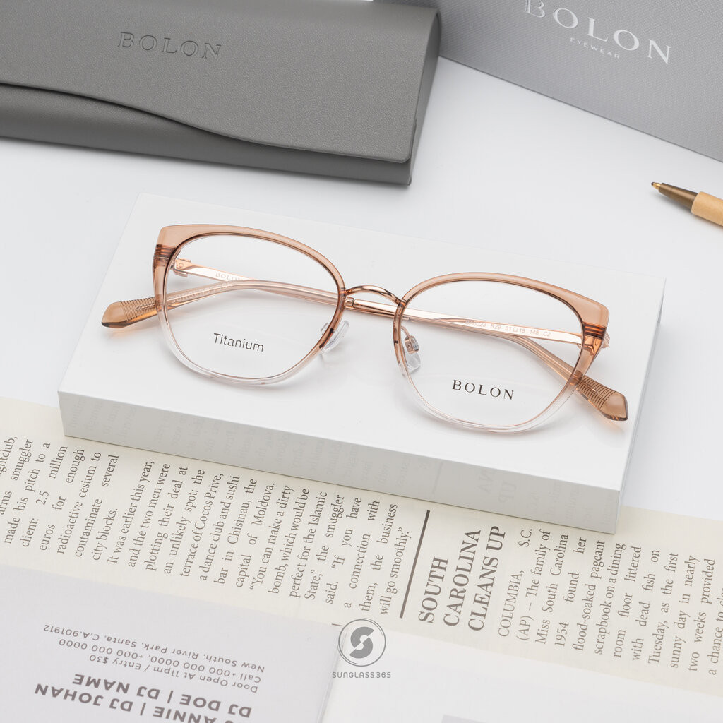 แว่นสายตา BOLON รุ่น Madrid BA6023 B29 Transparent Brown / Rose Gold