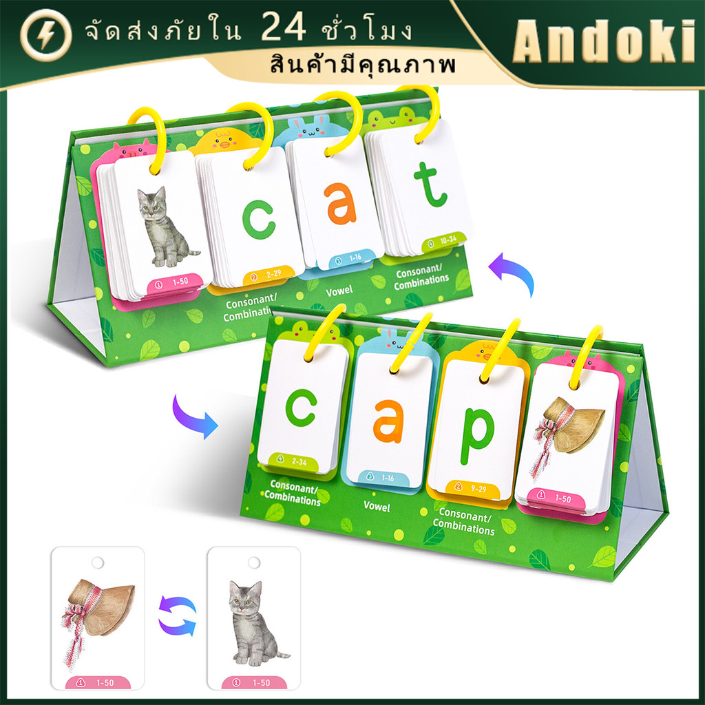 129ใบ การ์ดคำศัพท์ภาษาอังกฤษ บัตรคำศัพท์เด็ก แบบปฏิทิน ฝึกอ่านและอ่านสะกด