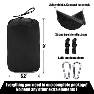 MonQiQi เปลสนาม เปลแค้มปิ้งพร้อมมุ้งกันยุง Camping Hammock สำหรับตั้งเปลนอน เปลญวน เปลนอนผู้ใหญ่ เปลผ้าร่ม เปลนอนในป่า