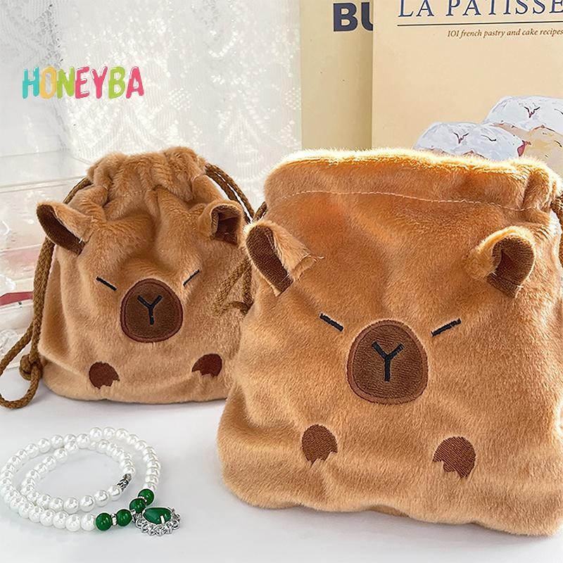 <Honeyba>ใหม่Kaybaraตุ๊กตาPorpoise Drawstring Bundleกระเป๋าแบบพกพาตุ๊กตากระเป๋าขนาดใหญ่ความจุกระเป๋าถือลําลองน้ําหนักเบากระเป๋าเดินทางดี