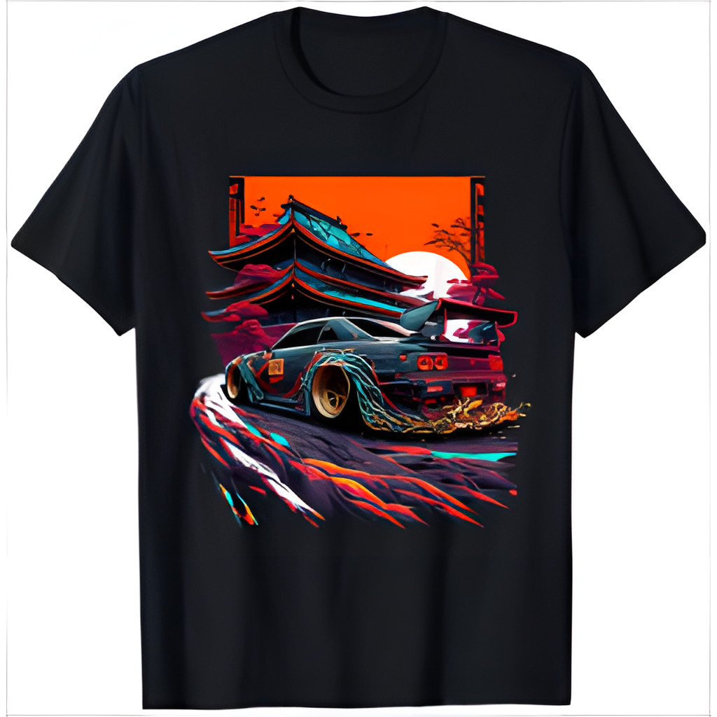 เสื้อยืด Retro Racing Drifting Art JDM ออกแบบตามศิลปะการขับรถแบบ drift