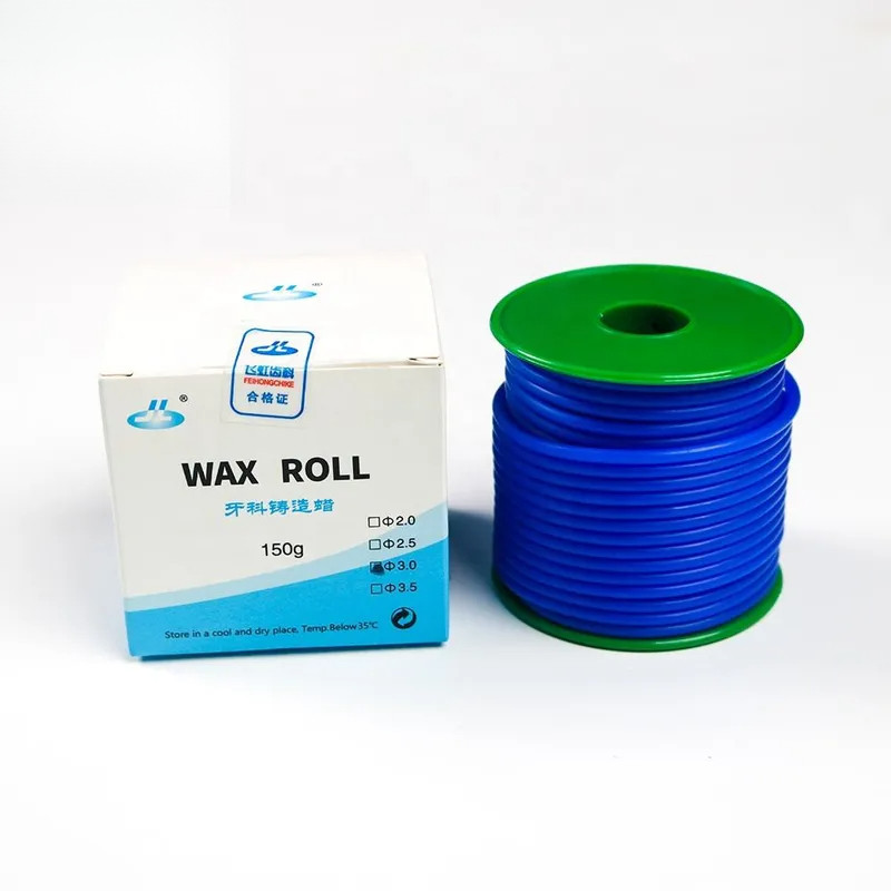 1 แพ็คทันตกรรมลวดขี้ผึ้ง 150 กรัมม้วน Sprue Wax เส้น 2 มม.-3.5 มม.สีฟ้า Sprue Wax Coils ห้องปฏิบัติการทันตกรรม