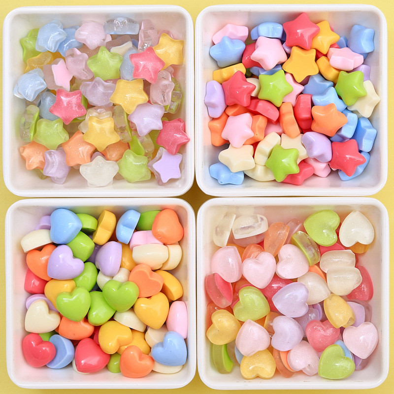 ชิ้นส่วน DIY เครื่องประดับ คลิปผม รูปดาวเล็กหลากสี ลายการ์ตูน กาวครีม อุปกรณ์เสริม วัสดุหัวเข็มขัดรองเท้า ชิ้นส่วนเรซิน