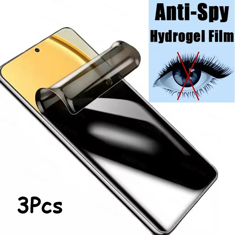 VivoY300 Y300Pro Y300GT Y300 + 3 ชิ้น 999D Anti Spy ความเป็นส่วนตัวฟิล์ม Hydrogel นุ่มสําหรับ vivo Y