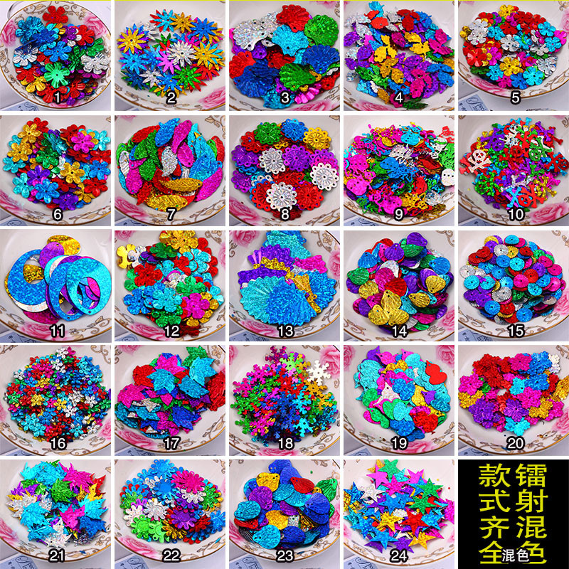 ลูกปัดเลื่อมและข้าวหลามตัด สีสันสดใสสำหรับงาน DIY และตกแต่ง ขนาด 10g