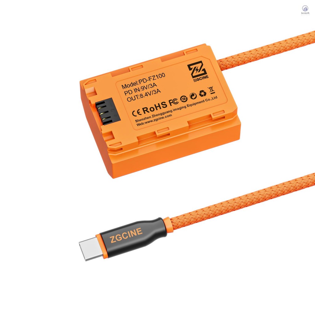 Zcgine PD-LPE6 Type-C ถึง LP-E6NH Dummy แบตเตอรี่ถักลวด DC Coupler อุปกรณ์เสริมสําหรับ Canon R/R5/R6