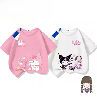 ชุดเด็ก แฟชั่น คุโรมิ ผ้าฝ้าย น่ารัก การ์ตูน เสื้อคอกลม เสื้…