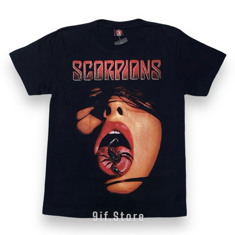 เสื้อยืดวง Scorpions(ป้ายRock Yeah)  ลายลิ้นเเมงป่อง
