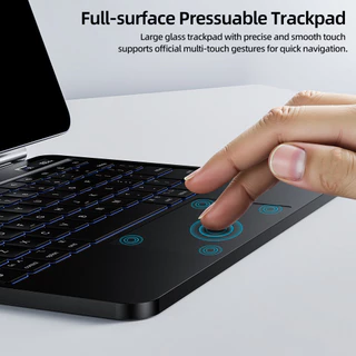GOOJODOQ Portable Keyboard Case for Air4/5/6/7/8 Pro11(2018-25) Gen10 Floating Cantilever การแจ้งเตือนจอแสดงผล LED