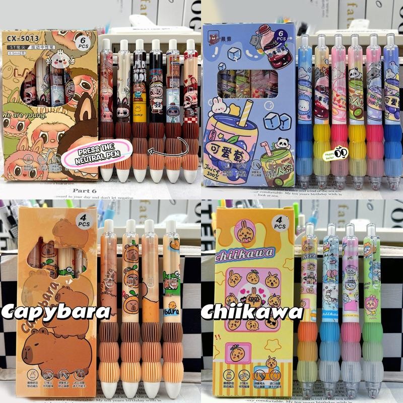 {maybest} 4/6 ชิ้นปากกาการ์ตูนน่ารักอุปกรณ์การเรียนความงามเครื่องเขียน Kawaii ปากกาเจลชุดปากกาแห้งเร็ว {TH}