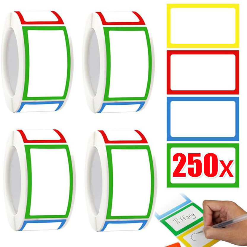 250 ชิ้น/ม้วนสีสติกเกอร์เปล่า/ขวดกันน้ําแฟ้มป้ายเอกสาร/DIY Classification Tag Decals