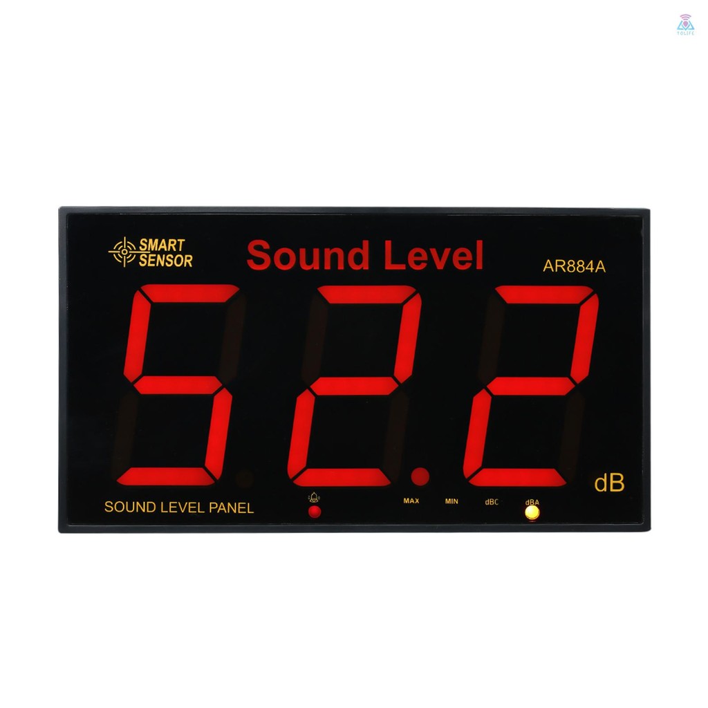 Smart SENSOR AR884A เครื่องวัดระดับเสียงติดผนัง หน้าจอ LCD ขนาดใหญ่ พร้อมวัดระดับเสียง 30 Decibel