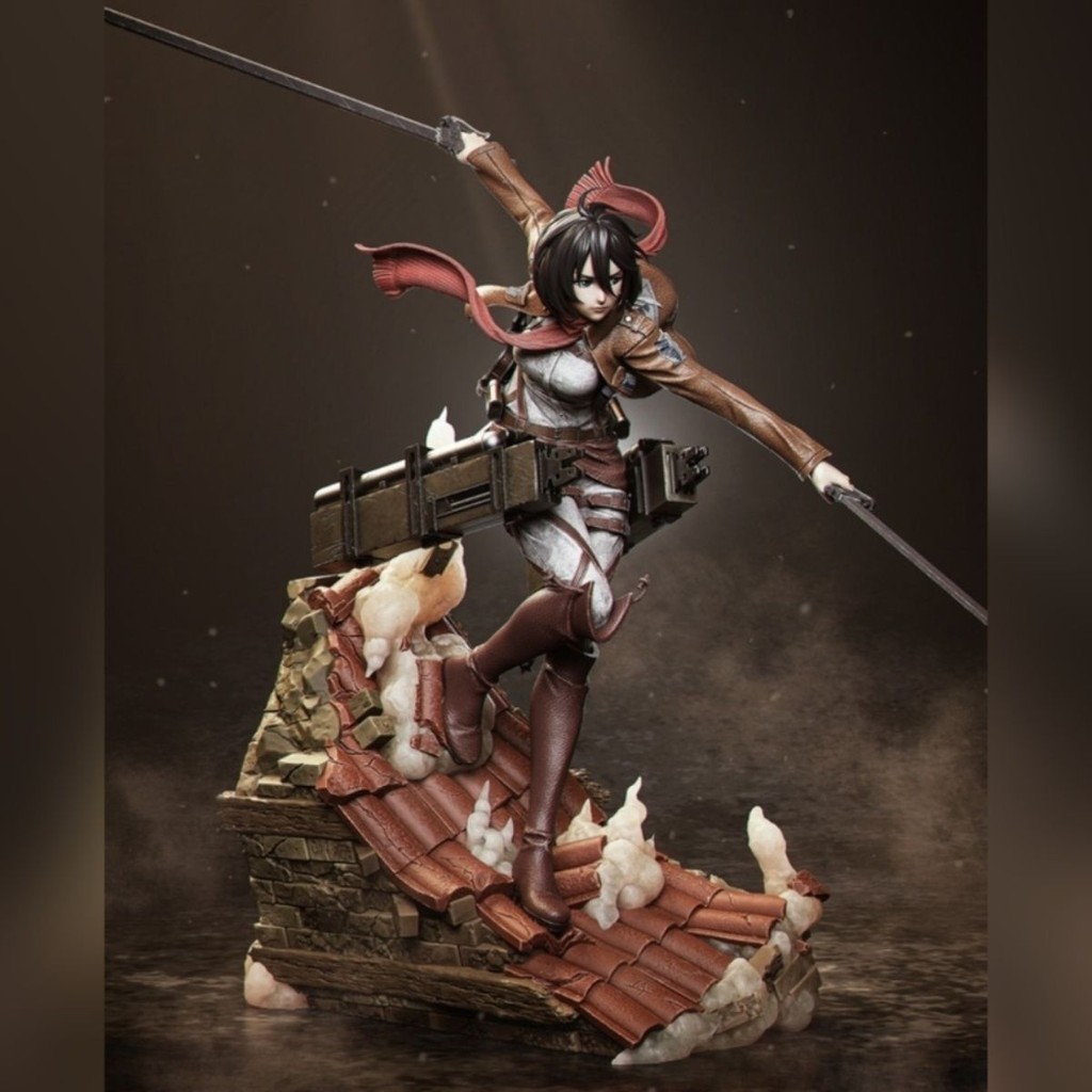 สินค้าใหม่พร้อมสต็อก 1/10gk Attack on Titan Mikasa White Model 3d Printing Mikasa DIY Coating Figure